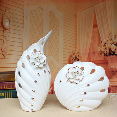 高溫玉瓷陶瓷工藝品 現(xiàn)代歐式寄花描金花瓶，點(diǎn)亮家居時尚